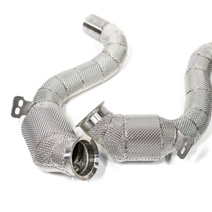 EST High Flow Catted Downpipe w/Heat Shield - W205 M177 C63 C63S AMG V8 4.0L