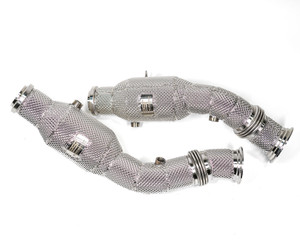 EST High Flow Catted Downpipe w/Heat Shield - W205 M276 C43 C400 C450 / E43 E400 E450 3.0T