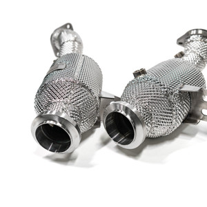 EST High Flow Catted Downpipe w/Heat Shield - W205 M276 GLC43 AMG 3.0T