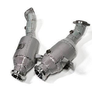 EST High Flow Catted Downpipe w/Heat Shield - W205 M276 GLC43 AMG 3.0T