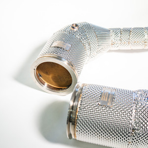 EST High Flow Catted Downpipe w/Heat Shield - Audi C8 S6 / S7 2.9T