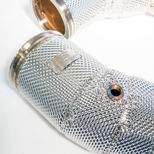 EST High Flow Catted Downpipe w/Heat Shield - Audi C8 S6 / S7 2.9T