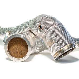 EST High Flow Catted Downpipe w/Heat Shield - Audi C8 S6 / S7 2.9T