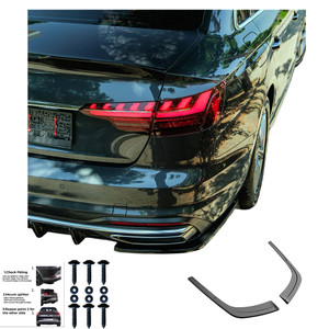 Rear Side Splitters Gloss Black - AUDI A4 B9 Facelift 2020-2024