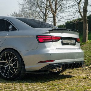 Rear Side Splitters Gloss Black - AUDI A3 8V Facelift Sedan 2016-2020
