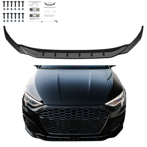 Front Splitter Gloss Black - AUDI A3 8Y Sedan Non S-Line