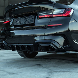Rear Side Splitters Gloss Black - BMW 3 Series M-Pack G20 / G21 2018-2022