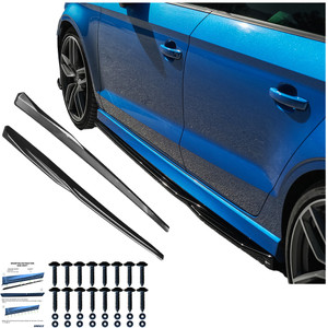Side Skirts Gloss Black - AUDI S3 8V / 8V Facelift Sedan-Cabrio 2013-2020