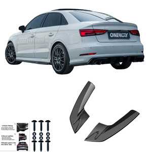Rear Side Splitters Gloss Black - AUDI S3 8V Sedan 2013-2016