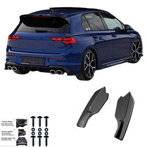 Rear Side Splitters Gloss Black - VW VOLKSWAGEN Golf R MK8 2020+