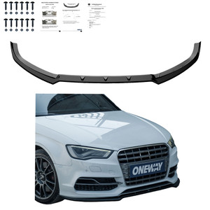 Front Splitter Gloss Black V2 - AUDI A3 S-Line / S3 8V 2015-2016