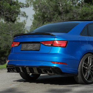 Rear Diffuser Gloss Black - AUDI S3 Sedan 8V Facelift 2016-2020