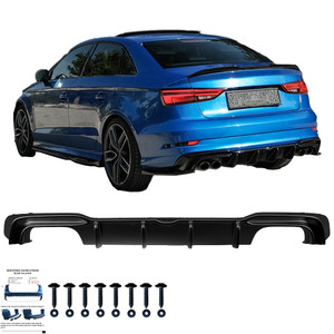 Rear Diffuser Gloss Black - AUDI S3 Sedan 8V Facelift 2016-2020
