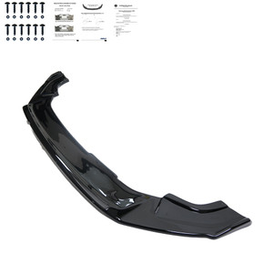 Front Splitter Gloss Black - VW VOLKSWAGEN Golf MK7.5 R 2017-2020 v2 with ABE TÜV