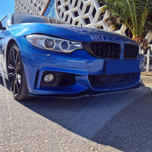 Front Splitter Gloss Black - BMW 4 Series F32 F33 F36 M-Pack 2013-2019 v2 with ABE TÜV