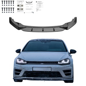 Front Splitter Gloss Black - VW VOLKSWAGEN Golf MK7 R 2013-2016 v2 with ABE TÜV