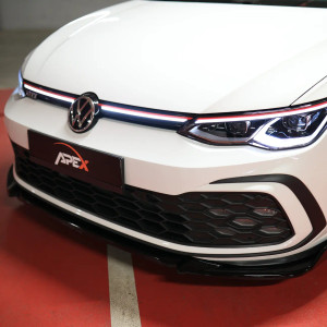 Front Lip Spoiler Gloss Black for VW Golf Mk8 GTI / GTE / GTD / R-Line