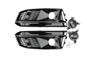 AUDI HONEYCOMB SIDE FOG LIGHT MESH GRILLES | (2017-2019) B9 A4/S4 - EuroSport Tuning