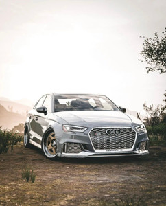 Audi RS3 Silver Honeycomb Front Grille - Chrome | (2017-2020) 8V.5 A3/S3 - EST-14-152