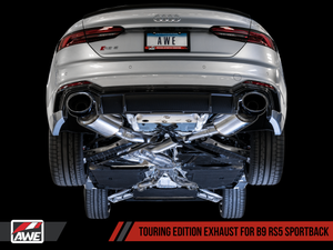 AWE Touring Edition Exhaust for Audi B9 RS 5 Sportback - Non-Resonated - Diamond Black RS-style Tips