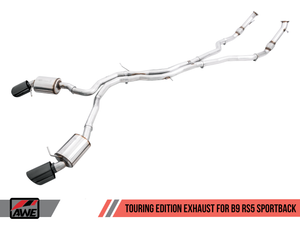AWE Touring Edition Exhaust for Audi B9 RS 5 Sportback - Non-Resonated - Diamond Black RS-style Tips