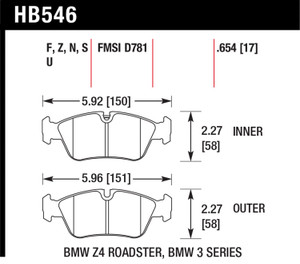 Motorsports Brake Pads - HT-10 | HB546S.654