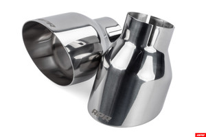 APR Slash-Cut Single-Walled 4" Polished Silver Tips - Set of 2