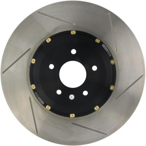 StopTech AeroRotor 2 Piece Black Hat Zinc Coated Rotor Drilled; Front Left | 129.34164.35