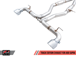 AWE Track Edition Exhaust for A90 Supra - 5 Diamond Black Tips"