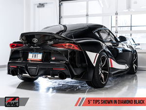 AWE Track Edition Exhaust for A90 Supra - 5 Diamond Black Tips"