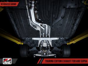 AWE Non-Resonated Touring Edition Exhaust for A90 Supra - 5 Diamond Black Tips"