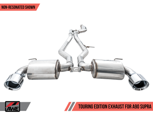 AWE Resonated Touring Edition Exhaust for A90 Supra - 5 Chrome Silver Tips"