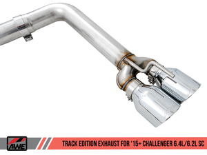 AWE Track Edition Exhaust for 15+ Challenger 6.4 / 6.2 SC - Stock Tips