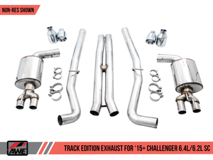 AWE Track Edition Exhaust for 15+ Charger 6.4 / 6.2 SC - Chrome Silver Tips