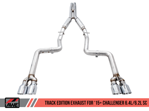 AWE Track Edition Exhaust for 15+ Charger 6.4 / 6.2 SC - Chrome Silver Tips