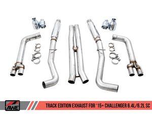 AWE Track Edition Exhaust for 15+ Charger 6.4 / 6.2 SC - Chrome Silver Tips