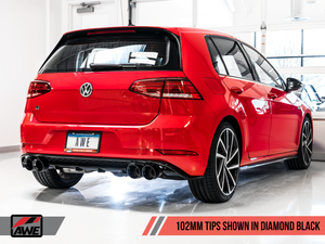 AWE Track Edition Exhaust for MK7 Golf R - Diamond Black Tips, 102mm