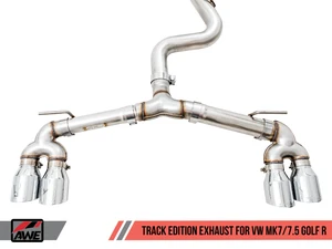 AWE Track Edition Exhaust for MK7.5 Golf R - Chrome Silver Tips, 102mm