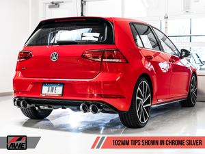 AWE Track Edition Exhaust for MK7.5 Golf R - Chrome Silver Tips, 102mm