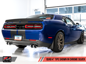 AWE Track Edition Exhaust for 15+ Challenger 5.7 - Diamond Black Quad Tips
