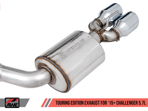 AWE Touring Edition Exhaust for 15+ Challenger 5.7 - Non-Resonated - Chrome Silver Quad Tips