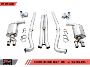 AWE Touring Edition Exhaust for 15+ Challenger 5.7 - Non-Resonated - Diamond Black Quad Tips
