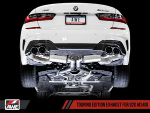 AWE Resonated Touring Edition Exhaust for G20 M340i - Chrome Silver