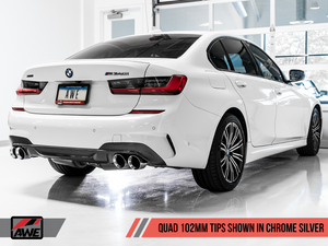 AWE Resonated Touring Edition Exhaust for G20 M340i - Chrome Silver