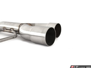 MK7 Jetta Quad Exit Axle-Back Exhaust System - With Carbon Fiber Rear Diffuser & 3.5" Black Chrome Tips