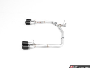 MK7 Jetta Quad Exit Axle-Back Exhaust System - With Carbon Fiber Rear Diffuser & 3.5" Black Chrome Tips