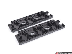 964 Billet Aluminum Upper Valve Cover Pair - Black w/Brushed Fins