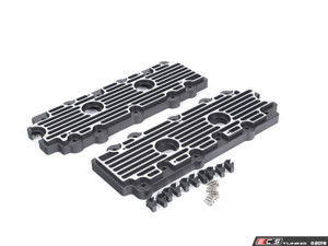 993 Billet Aluminum Lower Valve Cover Pair - Black / Brushed