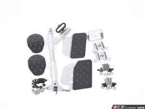 Rennline (Rev2) - 3PC Pedal Set - Rubber Grip - Black Pedals / Silver Extensions