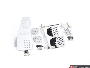 4 Piece Pedal Set - Perforated - Silver Pedals / Black Extensions